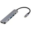 Fixed Fiksuotas | 5 prievadų USB-C mini šakotuvas nešiojamiesiems kompiuteriams ir planšetiniams kompiuteriams | FIXHU-MN-GR