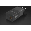 ALIGATOR GaN išmanusis maitinimo įkroviklis, Power Delivery 65W, 2xUSB-C, 1xUSB-A, juodas