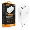 ALIGATOR GaN išmanusis maitinimo įkroviklis, Power Delivery 65W, 2xUSB-C, 1xUSB-A, baltas