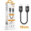 Aligator POWER Datový kabelis USB-C - USB-C 15cm juoda