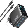 Dark „Anker“ įkroviklis, 140 W, 4 prievadų, su USB-C laidu, tamsiai pilkas