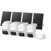 Anker eufy C37 Solar-Powered Outdoor Camera (4-Pack + HomeBase Mini Unit), 2K, Baltas