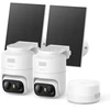 Anker eufy C37 saulės energija varoma lauko kamera (2 vnt. + HomeBase Mini įrenginys), 2K, balta