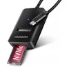 AXAGON USB-C 10Gbps adapteris greitam M.2 NVMe ir SATA SSD prijungimui, USB-C laidas 10 cm | ADM2-CM