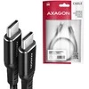 Axagon duomenų ir įkrovimo USB 2.0 laidas, 1,5 m ilgio. PD 60W, 3A. Juodas pynė.