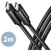 Axagon duomenų ir įkrovimo USB 3.2 Gen 2 kabelio ilgis 2 m. PD 100W, 5A, 4K HD vaizdo įrašas. Juodas pynė.