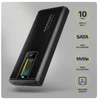 Kieszeń Axagon AXAGON EEM2-SD2B, USB-C 10Gbps externí box s displejem pro M.2 NVMe/SATA SSD, bezšroubkový, černý