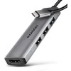 AXAGON HMC-H3A 3x USB-A (2x USB2.0, 1x USB3.0) + HDMI 4K 30Hz, 3.2 Gen 1 šakotuvas, metalinis, 15 cm USB-C laidas