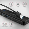 HUB USB Axagon AXAGON HUE-C2A, 4× USB 5 Gbps TRAVEL hub, 2× USB-A + 2× USB-C, wejście zasilania USB-C, kabelis USB-A 19 cm