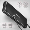 „Axagon“ septynių prievadų USB 3.2 Gen 1 šakotuvas su įkrovimo palaikymu. Jungtis išoriniam maitinimo šaltiniui. USB-C laidas 30 cm.
