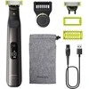 Barzdaskutė Body Philips Skustuvas QP6552/30 / OneBlade Pro 360 veidui ir kūnui su dėklu, juodas su žaliu fonu