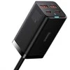 Baseus GaN3 Pro greitas universalus įkroviklis GaN 2 x C tipo USB / 2x USB 100W PD3.0, QC4.0+, AFC, juodas (CCGP000101)