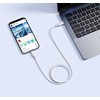 Baseus Silky USB-C/Lightning greito įkrovimo kabelis 1m 20W Baltas