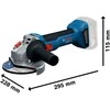 Akumuliatorinis kampinis šlifuoklis Bosch GWS 18V-8 Professional; 125 mm; 18 V; 2x4,0 Ah akum.; su lagaminu