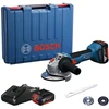 Akumuliatorinis kampinis šlifuoklis Bosch GWS 18V-8 Professional; 125 mm; 18 V; 2x4,0 Ah akum.; su lagaminu