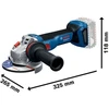 Bosch GWS 18V-11, 115mm, Solo , CT