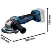 Bosch GWS18V-11PS, 125mm, 2x 5,0Ah, GAL 12V/18V-80; LB