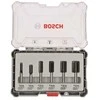 Bosch 6 daliu frezų kompl. 6 mm kotu,"Straight"