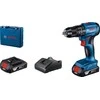 Bosch smūginis suktuvas gręžtuvas GSB 185-LI, 18V, 50Nm, 2x2.0Ah, lagaminas (06019K3100)