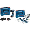 BOSCH PRO GSR 18V-65 + 2× GBA 18V 5.0Ah + GAL 18V-40 + 19-piece hand tool set (0.615.A50.07K)