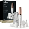 Braun FaceSpa Pro kasvoepilaattori + 3 lisäosaa, 911, valkoinen/pronssi