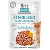 Vafo Praha Sro Brit Care Cat Sterilized Fillets in Gravy Healthy triušiena konservai sterilizuotoms katėms su triušiena, 85 g