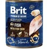 Drėgnas Šunų Maistas - BRIT Premium by Nature Žuvis su žuvies oda 800g