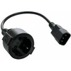 C-Tech maitinimo adapteris C14 (M) -> schuko (F), 15 cm