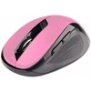C-TECH pelė WLM-02, juodai rožinė, belaidė, 1600DPI, 6 mygtukai, USB nano imtuvas