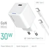 ColorWay 1x USB-C/ mains charger/ GaN/ PD/ PPS/ 30W, Baltas