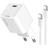 ColorWay 1x USB-C/ mains charger/ GaN/ PD/ PPS/ 25W, Baltas