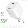 ColorWay 1x USB-C/ mains charger/ GaN/ PD/ PPS/ 35W/ Baltas