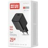 ColorWay 1x USB-C/ mains charger/ GaN/ PD/ PPS/ 25W/ Juodas
