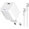 ColorWay 1x USB-C/ mains charger/ GaN/ PD/ PPS/ 30W, Baltas