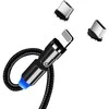 ColorWay Cable 3in1 (Lightning+MicroUSB+Type-C) Magnetinis sukimasis 540° 2.4А, 1m | CW-CBUU037-BK
