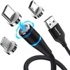 ColorWay cable 3in1 USB - Lightning, microUSB and USB-C 1m, QC, magnetic