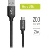 ColorWay USB/Micro USB laidas, 2 m, 2.4 A, juodas