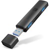 CONNECT IT Hub Compact 4v1, 2xUSB 3.0, 1xSD, 1xMicroSD, externí, juoda