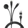CONNECT IT Nabíjecí kabelis Wirez 6v1, USB-C/USB, Lightning, Bezdrátová nabíječka na hodinky, 1.25m, juoda