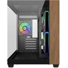 „Cooler Master Elite 481 Wood“, bokšto formos korpusas - juodas/medinis, grūdintas stiklas x 2