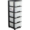 Komoda CURVER REGAL, 5 stalčių, juoda/skaidri, h100 x 39 x 37 cm