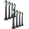 Philips Sonicare šepetėlių galvutės, 8 vnt. juodos