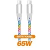 Data cable ALIGATOR POWER 3A 65W, USB-C/USB-C, 1.2m luminous