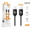 Data cable ALIGATOR POWER 65W, USB-C/USB-C 3A, 2.5m juodas