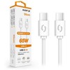 Duomenų kabelis ALIGATOR POWER 65W, USB-C/USB-C 3A, 0,5m baltas