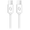 Duomenų kabelis ALIGATOR POWER 65W, USB-C/USB-C 3A, 0,5m baltas