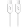 Duomenų kabelis ALIGATOR POWER 65W, USB-C/USB-C 3A, 0,5m baltas