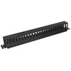 DATACOM 19" 1U single-piece plastikas strip (BK) / through-plate