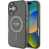 Guess GUHMP16SHFGEREK Apple iPhone 16 6.1″ juodos spalvos kietas dėklas IML Glitter Circle MagSafe