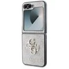 Guess PU 4G Metal Logo dėklas skirtas Samsung Galaxy Z Flip 6/7 FE rožinės spalvos